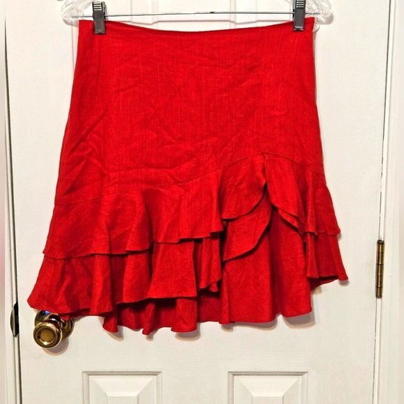 Lulus Dresses & Skirts - NWT Lulus Frill it up Red Tiered ruffled mini skirt size medium